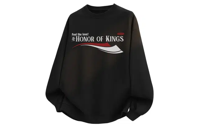 王者荣耀 美式高街个性字母长袖落肩款宽松舒适透气青少年无性别百搭时尚圆领卫衣 鲁班七号款 男女同款