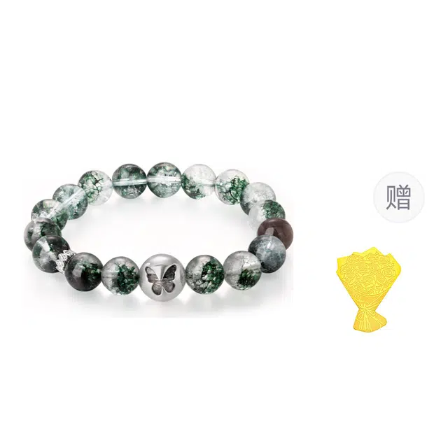 【绿晶招财护身】 金六福吉祥 新中式国潮风精致轻奢高级小众设计 日常通勤百搭#好运 绿幽灵 手串 男女同款情侣款