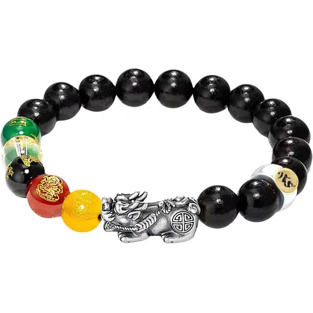 素于 【五路财神】福禄寿喜财神貔貅国潮文玩吞金兽转运复古盘玩念珠佛珠 #好运 檀木 手串 男女同款情侣款