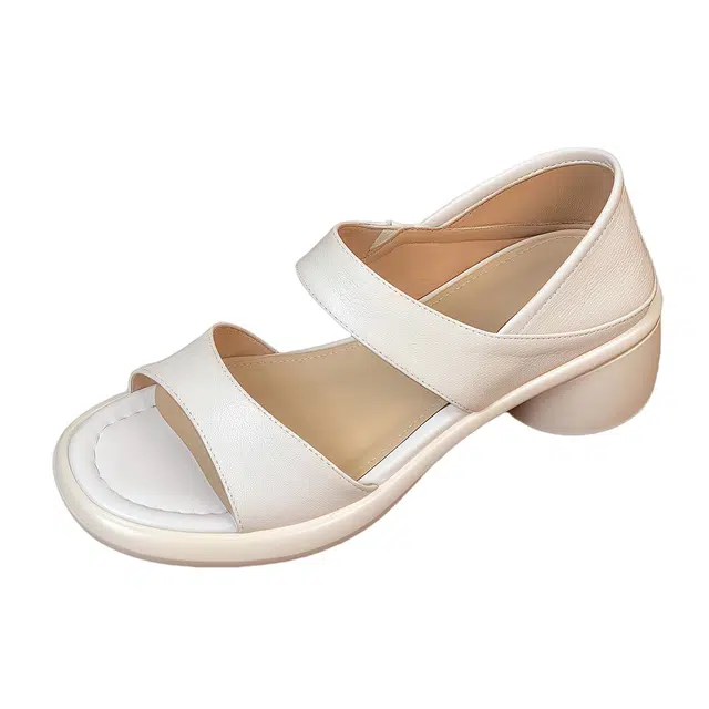 乐乐鱼 时尚优雅百搭简约 一字带凉鞋 女