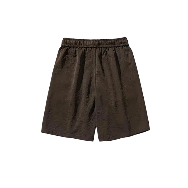 【dme】 美式复古字母刺绣宽松五分裤微皱打褶设计运动速干轻薄透气休闲短裤 男女同款