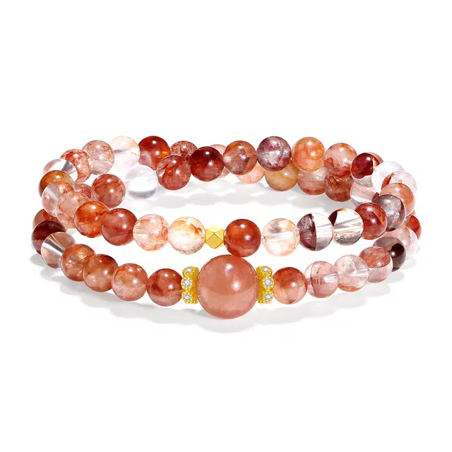 【普陀山官方已过香】 普陀山文创 鸿运当头精致高级感锦上添花八方来财橙月光转运珠事业有成寓意好#好运 红胶花 水晶手串 男女同款情侣款