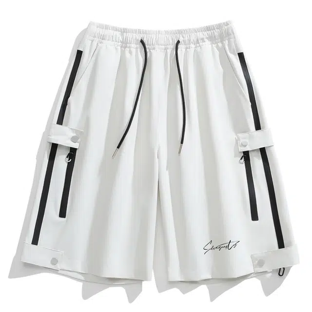 红蜻蜓 美式复古夏季薄款短款透气舒适五分裤男士港风宽松大码外穿大裤衩快干运动休闲短裤 男女同款