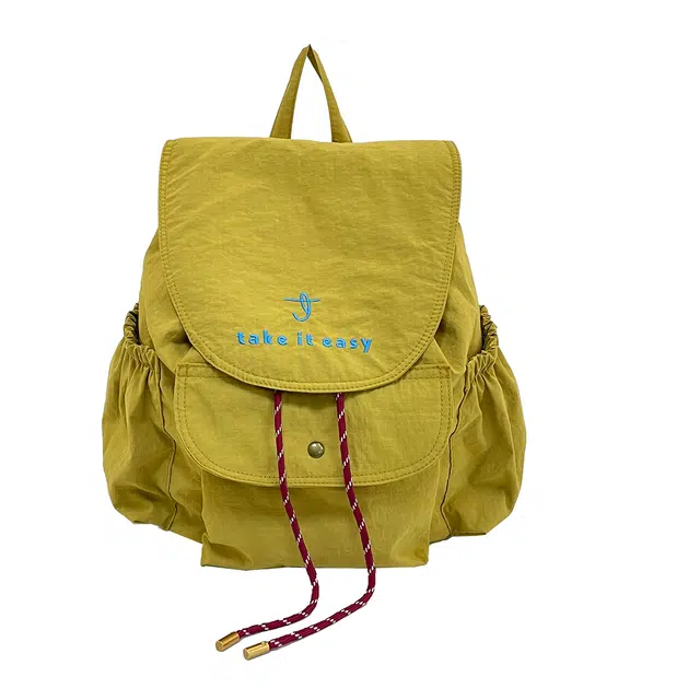 笛贝嘉 日系清新抽绳通勤轻便百搭 尼龙 双肩包 女款 多色