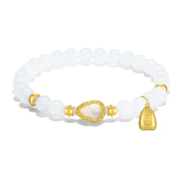 【普陀山官方已过香】 普陀山文创 福禄双喜国潮潮流葫芦福气临门佛力守护平安吉祥百搭福运亨通手饰#好运 玉髓 玉石手串 男女同款情侣款