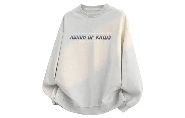 王者荣耀 美式渐变字母长袖落肩款宽松舒适透气青少年学生党百搭时尚圆领卫衣 标语款 男女同款