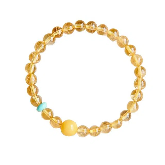 骊碧 【旺财聚财】高级感串珠收藏级仿黄水晶甄选天然转运高档浪漫有意义 周年仪式感 琉璃 手串 男女同款情侣款