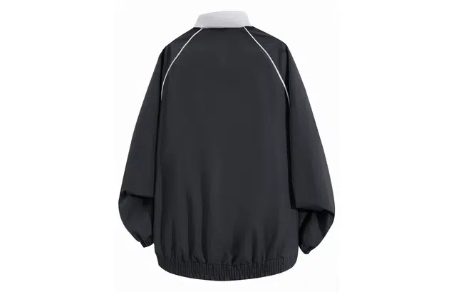 宜而爽 美式高街撞色拼接户外机能风字母数字印花赛车元素图案拼接撞色运动宽松休闲防风舒适垂感百搭翻领拉链夹克外套 男女同款