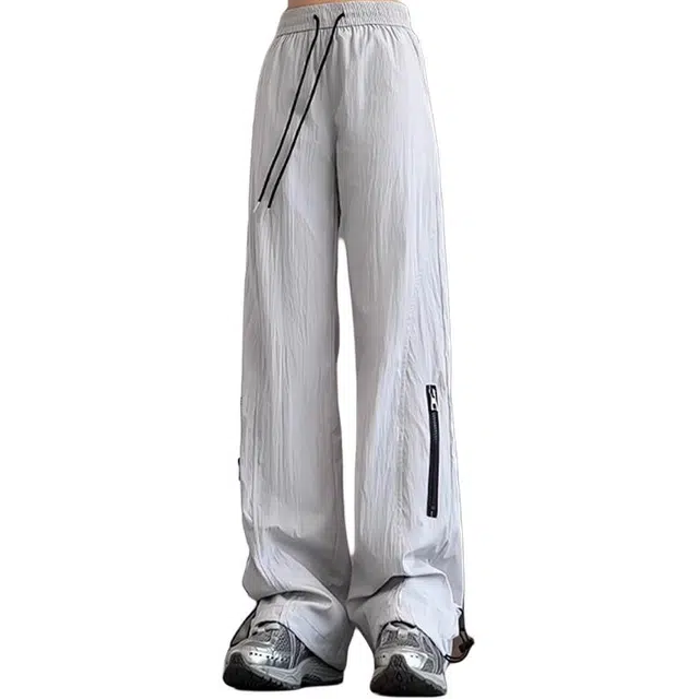 黑马漫画 拉链速干休闲裤男夏季薄款冰丝凉感裤子美式机能伞兵工装裤 男女同款