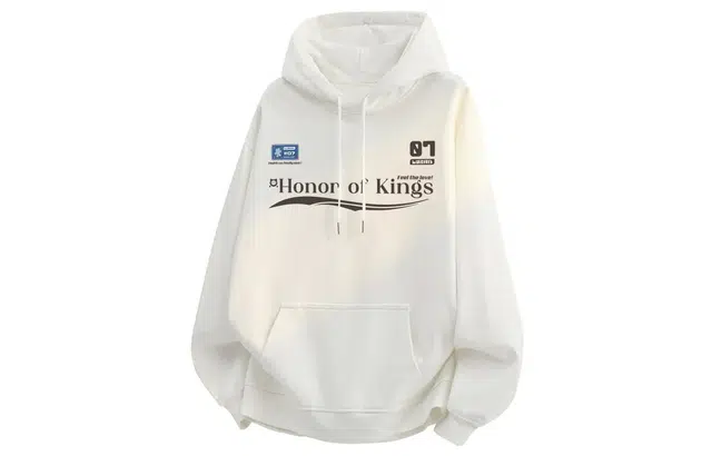 王者荣耀 美式复古字母落肩长袖款百搭时尚潮牌高街痞帅运动宽松舒适连帽卫衣 鲁班七号款 男女同款