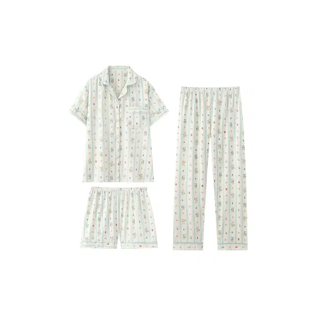 桔内 卡通带胸垫短袖休闲家居服睡衣套装 睡衣套装 女款