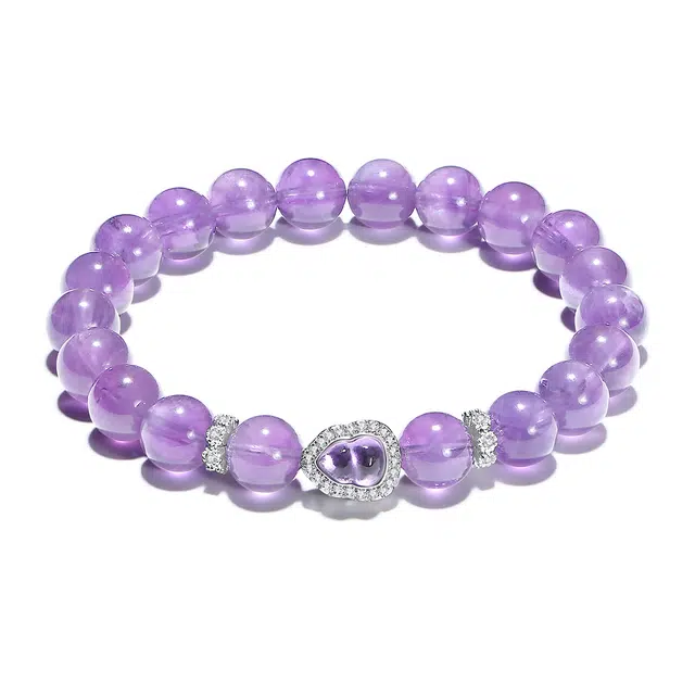 普陀山文创 精致紫气东来紫韵福至转运纳福能量磁场国潮葫芦福禄双全 紫水晶 手串 男女同款情侣款