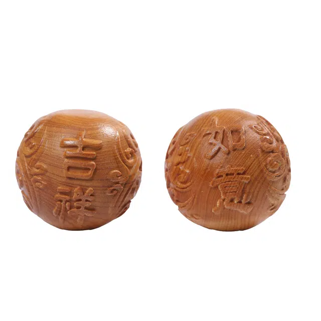 物㯖 国潮新中式轻奢高级感小众装饰品工艺品湘工雕刻太行陈化时来转转把玩工艺解压小摆件#好运 崖柏 把件 男女同款情侣款