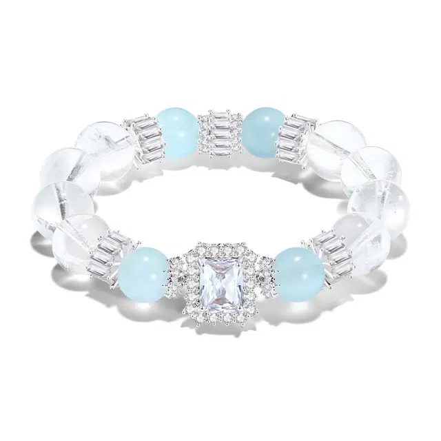 【普陀山官方已过香】 普陀山文创 祥和宁静国潮显白小众平静心灵万事从欢如意转运珠福运连连事业旺#好运 白水晶 手串 男女同款情侣款