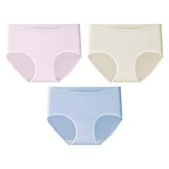 二三二三 无痕加宽撞色腰带设计不卷边不下滑不夹臀无束缚柔软细腻舒适中腰高弹简约内裤 女款