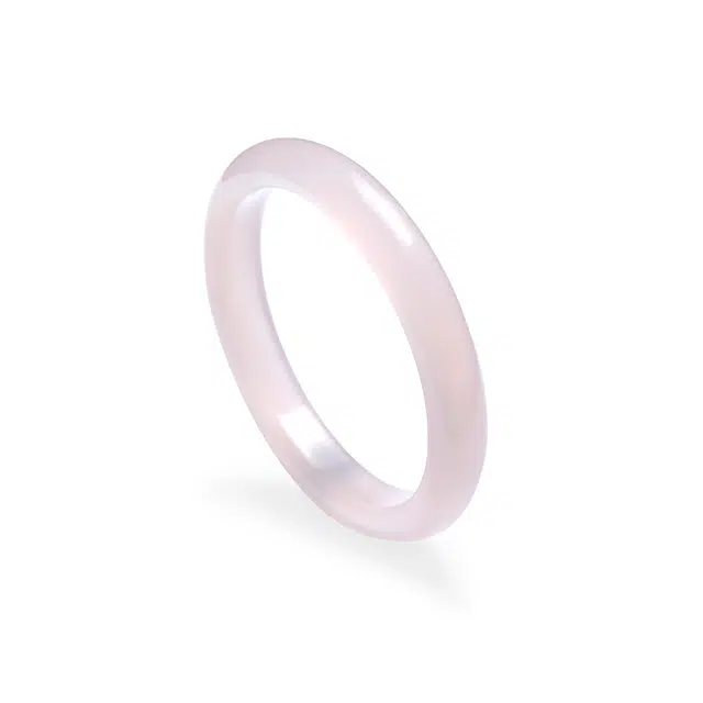 梨云暮雪 稀有色顺肤更显白 精挑细料  起刚淡藕粉精挑色天然 玉髓 手镯 女款