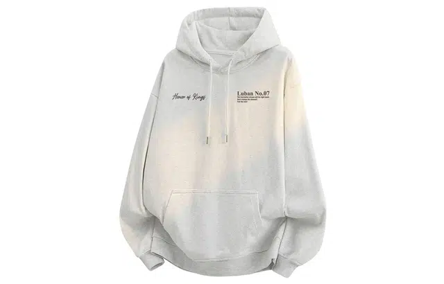 王者荣耀 美式手签字母长袖落肩款宽松舒适透气户外运动通勤百搭时尚连帽卫衣 鲁班七号款 男女同款