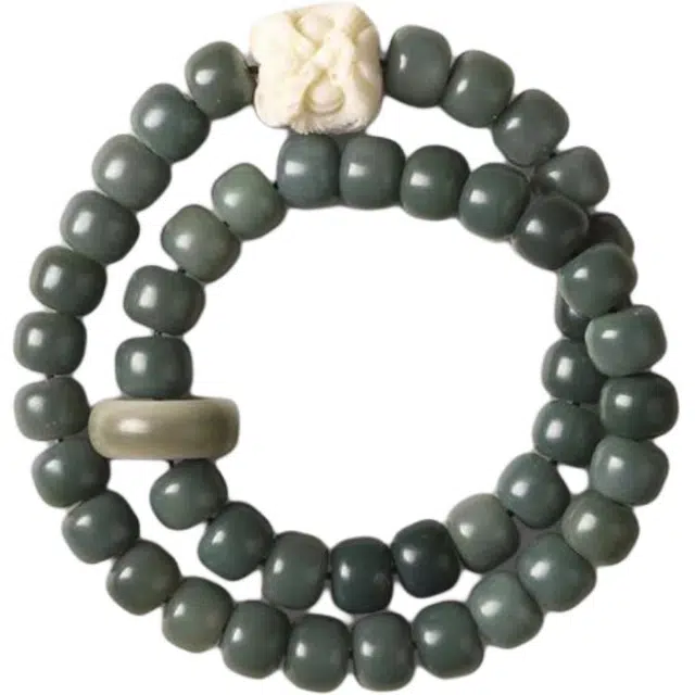 郁馨 国潮风化复古醒狮简约禅意 暴富发财古色古韵#好运 菩提根 手串 男女同款情侣款