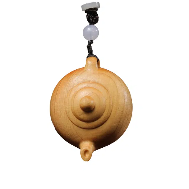 素于 国潮国风潮流创意把把壶随身附带盘玩工艺摆件吉祥如意八方来财事事顺心转运手持#好运 崖柏 木作 男女同款情侣款