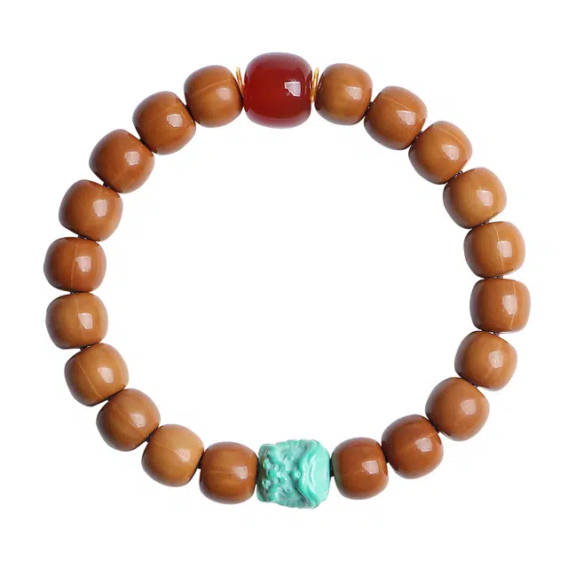 【招财纳福】 月印百川 复古简约文艺中式醒狮设计文玩手把件 好事发生前程似锦水逆退散升职加薪八方来财 桃核 核桃类手串 男女同款情侣款