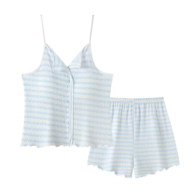 顶瓜瓜 带胸垫夏季女休闲时尚舒适简约设计吊带两件套家居服睡衣套装 女款