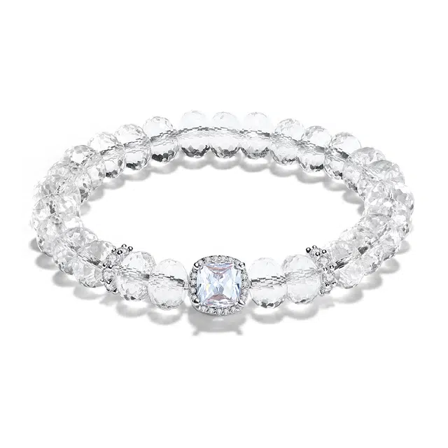 【普陀山官方已过香】 普陀山文创 好运常伴小众潮流净化磁场心平气和转运能量加持增强运势手饰#好运 白水晶 手串 男女同款情侣款