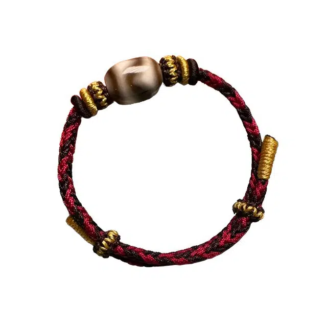 玉临门 国潮精品古法虎牙天珠 玛瑙 玉石手链 男女同款情侣款