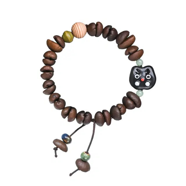 灵晔 【咖啡豆】新中式国潮文玩盘玩高级轻奢复古文艺小众设计万事胜意平安#好运 菩提子/菩提籽 手串 男女同款情侣款