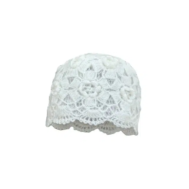 艾佳微 日系甜美蕾丝镂空花朵包小众文艺时尚百搭手工钩花 腈纶 帽子 男女同款情侣款