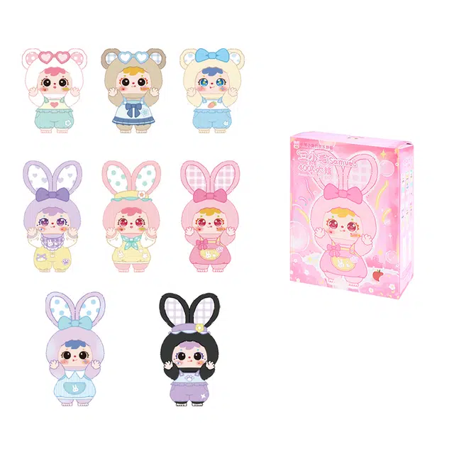 三小毛 小熊小兔欢乐野餐毛绒玩具 盲盒类 单个随机