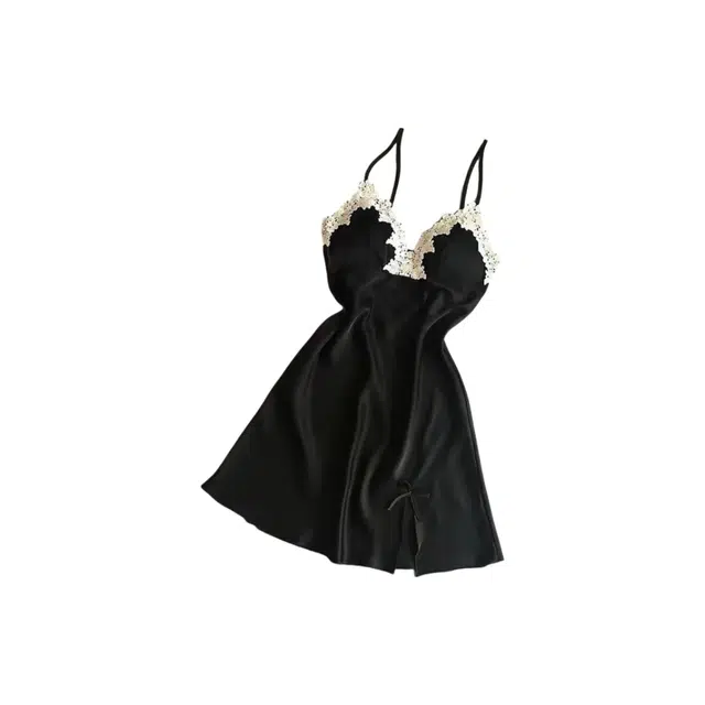 俏韵 网红纯欲吊带睡衣夏季薄款蕾带胸垫家居服睡裙 女款