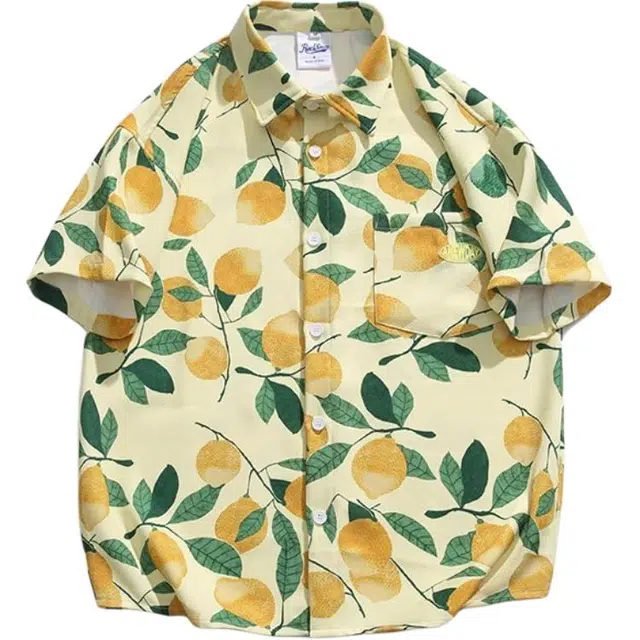 沐诚阳译 本草纲目 | 设计师品牌 | 植物印花短袖衬衫男夏季衬衣 男款