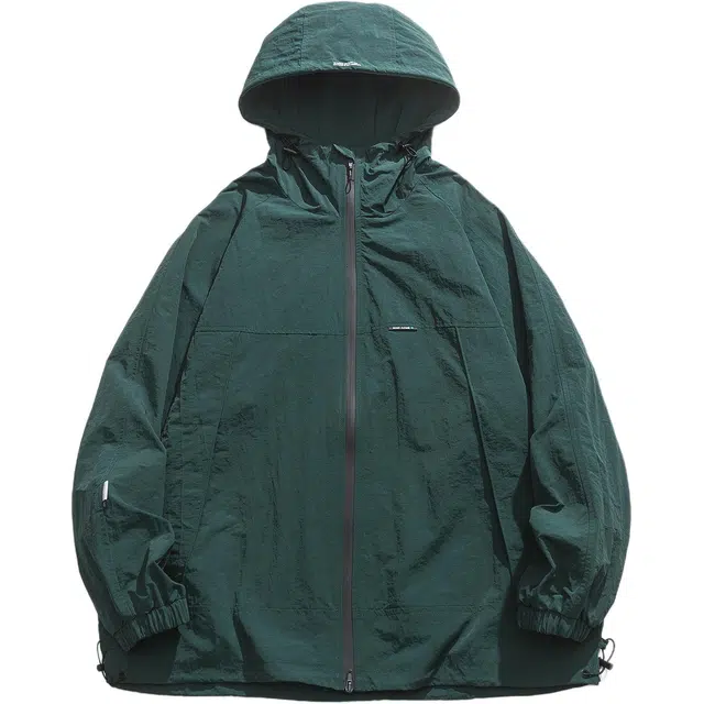 颂希尔 日系复古宽松百搭春秋工装外套防泼水登山冲锋衣中性风户外夹克 男女同款