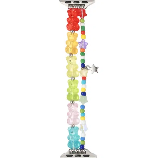 卫欣 表带 苹果适用 串珠材质 软糖小熊腕带男女通用