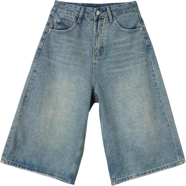 拾籍 夏季七分裤时尚潮流百搭宽松显瘦牛仔短裤 女款