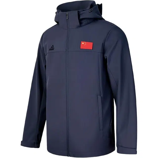 匹克 字母拉链柔软可脱卸帽舒适百搭风衣 男款