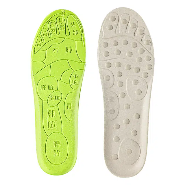 足印部落 人体脚底穴位按摩防滑艾草中药吸汗防臭透气汗脚专用软底舒适运动通勤久站不累 佳织布+海波丽 鞋垫 男女同款情侣款