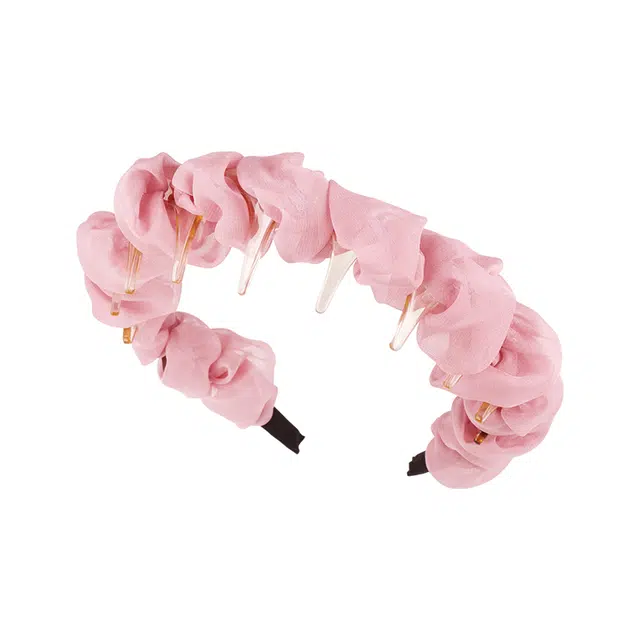 芒果饰品 超仙褶皱泡泡网纱带齿 亚克力 发箍 女款