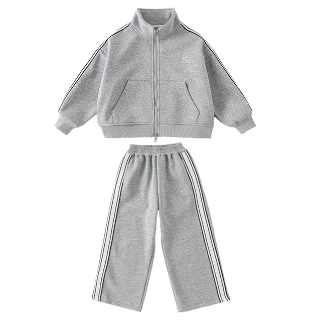 泰迪珍藏休闲运动套装 春秋款中大童蝴蝶结束脚裤阔腿裤百搭长裤潮