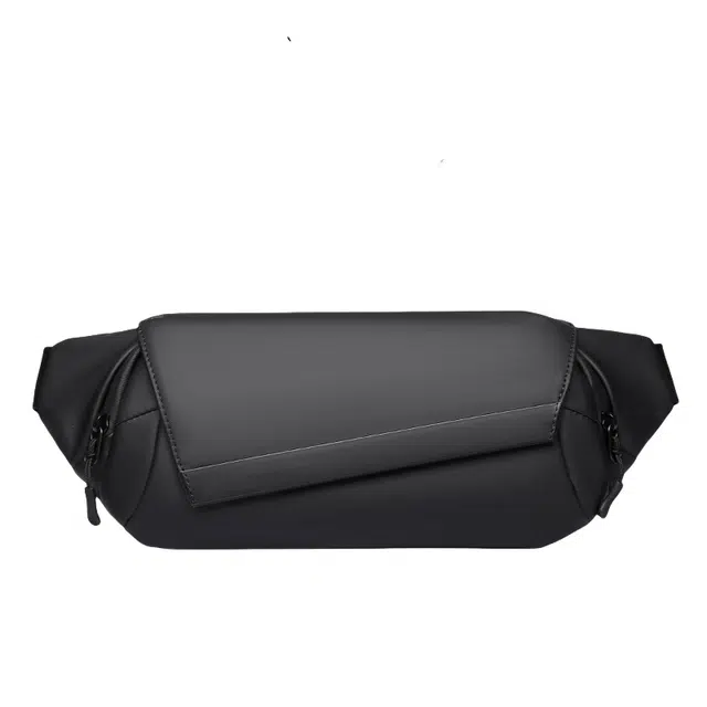 度森袋鼠 高颜值机能风休闲骑行通勤防水 牛津布 腰包 常规 男款 黑色