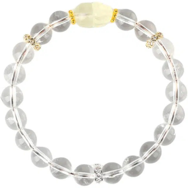 遇点 七紫星球#好运轻奢风简约大气时尚小众个性手饰品天然 白水晶 手串 女款