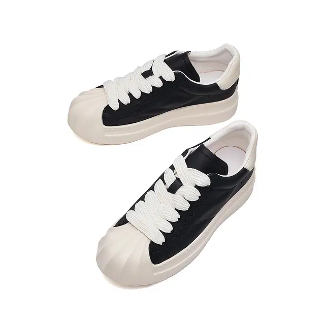 头层牛皮 潮流真皮贝壳头轻便百搭休闲运动 防水透气增高 低帮 板鞋 男款