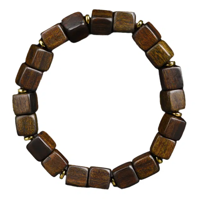 舞依翡 沉贵宝佛珠文玩木串药木手链虎斑纹民族风珍藏饰品 檀木 手串 男女同款情侣款