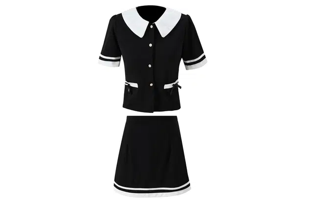 棉购 高级感短袖上衣短裙两件套裙装套装 女款