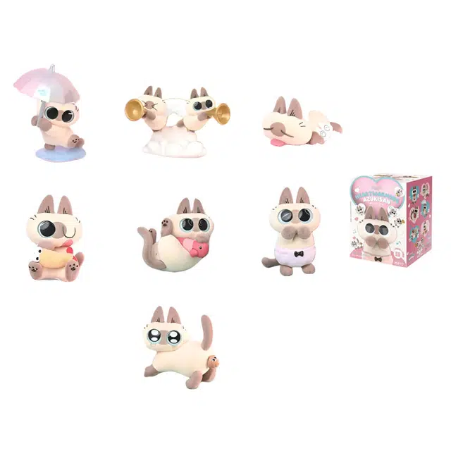 咕轹 暹罗猫小豆泥日常系列植绒 盲盒