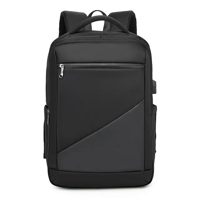 老人头 商务旅行出差多功能小众短途 织物 双肩包 男款 黑色