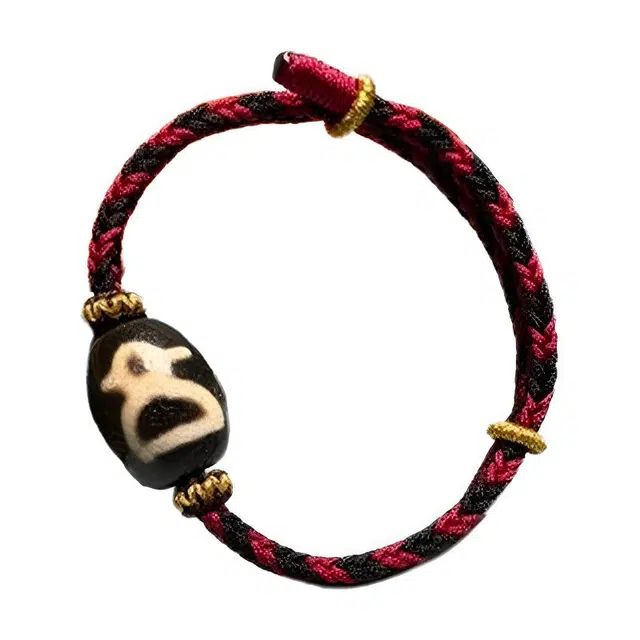 玉临门 国潮复古通体玉化财神达洛天珠 玛瑙 手串 男女同款情侣款