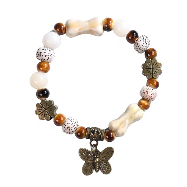 絮物 【幸运蝶】国潮新中式轻奢高级感念珠文玩心想事成佛珠盘玩#好运 星月菩提 手串 男女同款情侣款