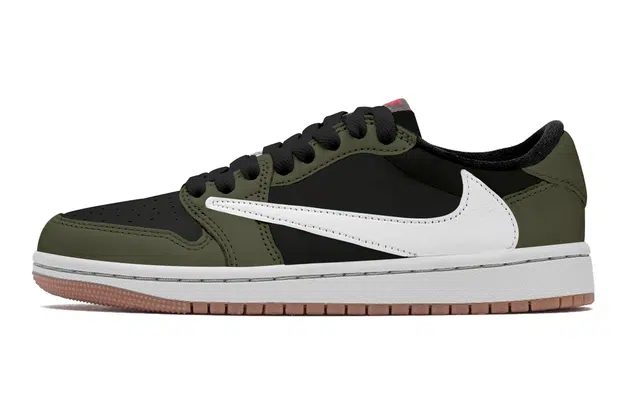 Travis Scott x Air Jordan 1 Low "Black White Green"
