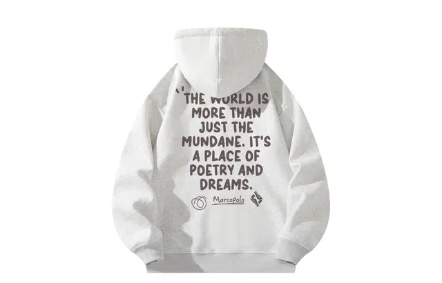 王者荣耀 艺术英文字体卡通动漫双枪图标美式高街落肩款宽松舒适透气帅帅青少年无性别百搭时尚潮流开衫卫衣 马可波罗款 男女同款